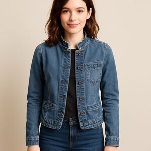 Missmo supply girls Jean jacket size small distressed